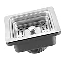 Kitchen Sink Drain Basket, Kitchen Drainer for Sink | Kitchen Sink Drainer, Drain Strainer for Kitchen Sink - Simple Set-up | Drain Cover for Bathroom &amp; Sink Drainer (Square Sink Coupling)