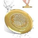 Kitchen Sink Drain Strainer,Patented Reversible Chain Mesh Basket, Gold