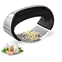 Kitchen Stainless Steel Garlic Press with Ergonomic Handle,Garlic Crusher, Handy Garlic Crusher, Kitchen Garlic Crushing Tool Stainless Steel (Multicolor)