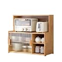 Kitchen Storage Cabinet, Countertop Cabinet with Sliding Door, Pantry Storage Cabinet with Adjustable Shelves, Freestanding Floor Storage Cabinet ﻿ Multi Scenario Use(Natural,67cm)
