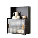 Kitchen Storage Cabinet, Countertop Cabinet with Sliding Door, Pantry Storage Cabinet with Adjustable Shelves, Freestanding Floor Storage Cabinet ﻿ Multi Scenario Use(Black,45cm)