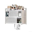 Kitchen Storage Cabinet Stainless Steel Cabinets with Sliding Door Bathroom Storage Cabinet Large Capacity for Kitchen Balcony Bedroom(50 * 30 * 90cm)