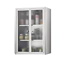 Kitchen Storage Cabinet Stainless Steel Storage Cabinet Storage Cabinets with Doors and Shelves Multi Layer Double Door Organizer for Kitchens Balconies Bathrooms(50 * 25 * 80cm)