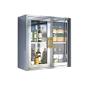Kitchen Storage Cabinets Thickened Stainless Steel Cabinet Storage Cabinet with Doors and Shelves Suitable for Various Spaces Such as Kitchens Bathrooms Balconies(60 * 32 * 60cm)