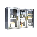 Kitchen Storage Cabinets Thickened Stainless Steel Cabinet Storage Cabinet with Doors and Shelves Suitable for Various Spaces Such as Kitchens Bathrooms Balconies(90 * 32 * 60cm)