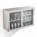Kitchen Wall Cabinet Stainless with Double Doors Adjustable Shelves Kitchens Storage Cabinets Multifunctional Narrow Kitchen Storage Cabinets with Space(60 * 14 * 38cm)