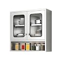 Kitchen Wall Cabinet Stainless Steel Storage Cabinet Storage Cabinet with Doors and Shelves Easy to Store for Kitchen Garage Balcony Outdoor Use(Glass Door,100 * 30 * 70cm)