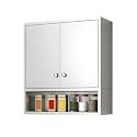 Kitchen Wall Cabinet Stainless Steel Storage Cabinet Storage Cabinet with Doors and Shelves Easy to Store for Kitchen Garage Balcony Outdoor Use(Stainless Steel Door,80 * 30 * 70cm)