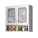 Kitchen Wall Cabinet Stainless Steel Storage Cabinet Storage Cabinet with Doors and Shelves Easy to Store for Kitchen Garage Balcony Outdoor Use(Mesh Door,80 * 30 * 70cm)