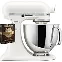 KitchenAid Artisan 5-Quart Tilt-Head Stand Mixer in Porcelain White Bundle
