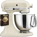 KitchenAid Artisan 5-Quart Tilt-Head Stand Mixer in Almond Cream Bundle