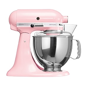 kitchenaid artisan 5ksm150psdpk 10 speed 48 litre 5qt 300 watt tilt head stand mixer with flat beater dough hook whisk stainless steel bowl amp pouring shield pink