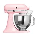 KitchenAid Artisan 5KSM150PSDPK 10 Speed 4.8 Litre (5Qt) 300 Watt Tilt Head Stand Mixer with Flat Beater, Dough Hook, Whisk, Stainless Steel Bowl &amp; Pouring Shield (Pink)