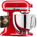 KitchenAid Artisan Series 5 Quart Tilt Head Stand Mixer with Pouring Shield KSM150PS, Cherry Tomato Bundle with Deco Essentials Exclusive CPS 1 Year Extended Protection Pack