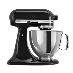kitchenaid artisan series 5ksm150psdob 300 - watt tilt head stand mixer 48 litre - onyx black