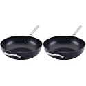 KitchenAid Hard-Anodized Nonstick Stir Fry Pan/Wok, Matte Black, 12.25 Inch (Pack of 2)