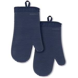 kitchenaid ribbed soft silicone oven mitt 2-pack set 7534x1334 ink blue