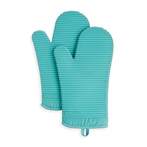 kitchenaid ribbed soft silicone oven mitt set 734x1334 aqua sky 2 count