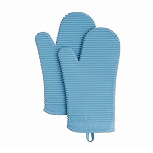 kitchenaid ribbed soft silicone oven mitt 2-pack set 7534x1334 blue velvet