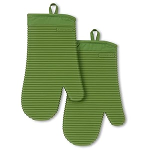 kitchenaid ribbed soft silicone oven mitt 2-pack set 7534x1334 matcha