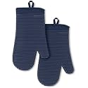 KITCHENAID Ribbed Soft Silicone Oven Mitt 2-Pack Set, 7.5"x13", Ink Blue