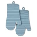 KITCHENAID Ribbed Soft Silicone Oven Mitt 2-Pack Set, 7.5"x13", Fog Blue