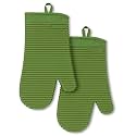 KITCHENAID Ribbed Soft Silicone Oven Mitt 2-Pack Set, 7.5"x13", Matcha