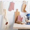 KITCHENAID Ribbed Soft Silicone Oven Mitt 2-Pack Set, 7.5"x13", Dried Rose