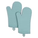 KITCHENAID Ribbed Soft Silicone Oven Mitt 2-Pack Set, 7.5"x13", Mineral Water Aqua
