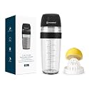KITCHENDAO 2 in 1 Salad Dressing Shaker Container with Juicer, Pour Spout, Leakproof, Dishwasher Safe, BPA Free, Travel Homemade Oil and Vinegar Salad Dressing Bottle Mixer Dispenser, 1-1/2 Cups