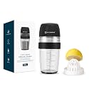 KITCHENDAO 2 in 1 Salad Dressing Shaker Container with Juicer, Pour Spout, LeakprooF, Soft Grip, Dishwasher Safe, Homemade Oil and Vinegar Salad Dressing Bottle Mixer Dispenser, BPA Free 1 Cup, Black
