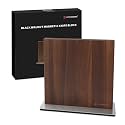 KITCHENDAO Black Walnut Magnetic Knife Block, Double-sided Magnetic Knife Holder Without Knives, Strong Magnet Knife Stand for Kitchen Countertop, Weighted Non-Slip Base