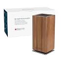 KITCHENDAO Magnetic Knife Block without Knives, 360° Rotatable Acacia Wood Knife Holder, Large Knife Storage with Magnet for Knives & Utensils, Kitchen Countertop Organizer