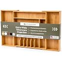 KitchenEdge Silverware & Utensil Drawer Organizer, 18-33 in, Bamboo