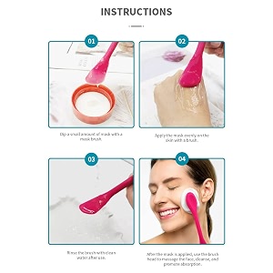 silicone face cleanser massager brush with facial stick spatula for cleaning and exfoliating
