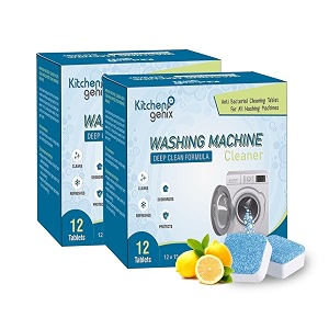 kitchengenix39s washing machine cleaning tablet descaling powder tablets washing machine deep cleaner deep cleaner tablet all companys front nd top load 24 count pack of 1 refresh blue