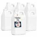 kitchentoolz 1 Gallon Jug – Heavy-Duty HDPE Carboy for Automotive Used Oil & Liquid Storage – 10 Liter Water Container with Secure Lid – Made in USA - White - 6 Pack