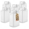 kitchentoolz 2.5 Gallon Water Jug with Lid - Heavy Duty HDPE Plastic Jug for Used Oil Disposal, Water Storage & Mixing - Made in USA - Pack of 6