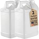 kitchentoolz 2 Gallon Water Jug with Lid – Heavy-Duty HDPE F-Style Plastic Jug for Drinking Water, Camping, Emergency Storage & Utility Liquids – Made in USA - 2 Pack