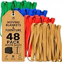 kitchentoolz 48 Pack Mover Bands – Extra Large Rubber Bands for Furniture &amp; Moving Blankets – Heavy-Duty Stretch Bands in 4 Sizes (25", 30", 36", 42")