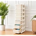 KITCHIVO™ Heavy Duty Plastic Storage Drawer with Wheels | Modular Cabinet for Bedroom, Office, Home or Classroom| Chest of Drawers Organiser for Cosmetics, Kitchen items, Toys (Black &amp; Grey, 4)