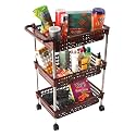KITCHIVO™ Multipurpose Fruits &amp; Vegetable Stand/Kitchen Trolley with Wheels | Space-Saving Onion Potato Rack for Kitchen Storage (Metal, 4 Layer)