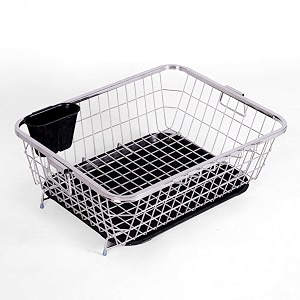 kitchivo stainless steel dish rack for kitchen  vessels organizer stands with handle  spoon holder amp draining tray included