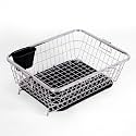 KITCHIVO™ Stainless Steel Dish Rack for Kitchen | Vessels Organizer Stands with Handle | Spoon Holder &amp; Draining Tray Included