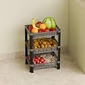 KITCHIVO™ Plastic 3-Layer Multipurpose Kitchen Organizer/Storage Rack | Onion Stand for Kitchen | Vessels &amp; Vegetable Organiser