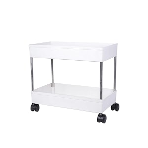 kitchivo plastic multipurpose storage organizer slim rack shelf with wheels for living room office bedroom bathroom kids room kitchen trolley plastic amp steel 2 layer