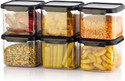 kitchkart Plastic Grocery Container  - 550 ml (Pack of 6, Black)