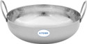 Kitdor Stainless Steel Heavy Bottom Cookware Hammered/ Mathar Kadai/ Kadhai with handle Kadhai 31 cm diameter 5.5 L capacity (Stainless Steel)