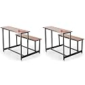School Home Tution Bench Duel Desk Bench Student Bench Cum Duel Desk Strong and Sturdy Metal Standard Structure with Wooden Top (2, Mix, Large Class)
