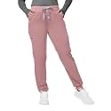Kitmaz Women's Scrub Pants, Mid Rise Stretch Jogger Style